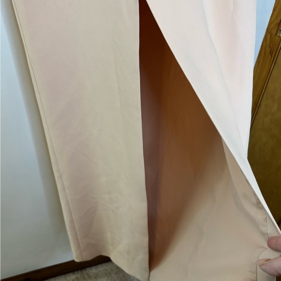 BCBGMaxAzria Blush Neutral Strapless Straight Maxi Formal Gown - Picture 7 of 13